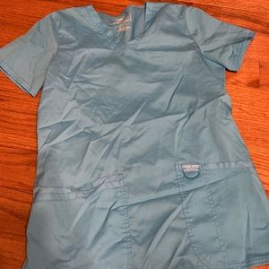 Bright blue barely used scrub top